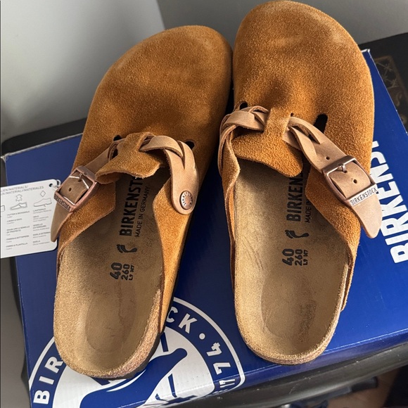 Birkenstock Women's Boston Braided Suede Slip-On Clog mink size 40 or 9 USA - Picture 4 of 7